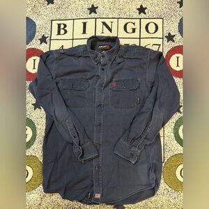 FR Ariat Button Up Navy Blue Mens Size Medium